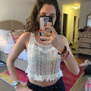 Adorable Lacey Crop Top. Fits S/M